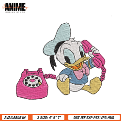 baby daisy duck calling embroidery