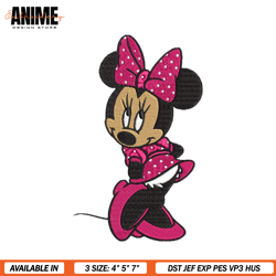 shy girl minnie mouse embroidery