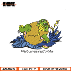 spike baby dinosaur egg embroidery , land before time embroidery