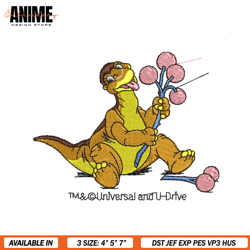 land before time dinosaur littlefoot embroidery , land before time embroidery