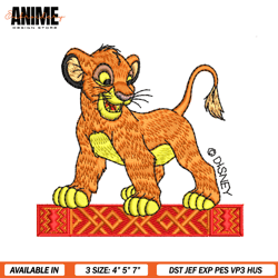 the lion king young simba embroidery, embroidery machine files