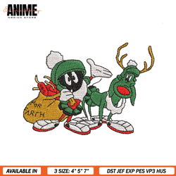 christmas santa marvin the martian embroidery, embroidery files