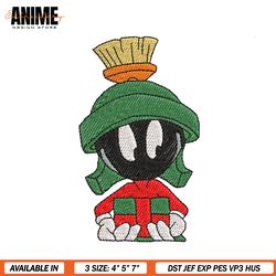 marvin the martian christmas embroidery, digital embroidery design