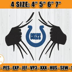 Supperman Indianapolis Colts Embroidery, Supperman Embroidery, Colts Logo Embroidery File, Sport Embroidery