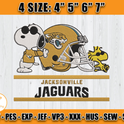 Snoopy Jaguars Embroidery File, Snoopy Embroidery Design, Jaguars Logo Embroidery, Embroidery Patterns By HoklasPng