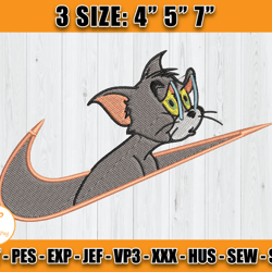 nike tom embroidery, tom and jerry embroidery, disney nike embroidery x