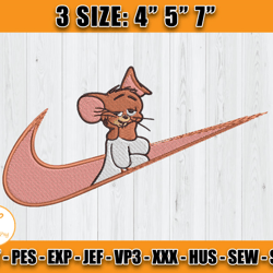 jerry embroidery, disney nike embroidery, nike fashion tom and jerry embroidery