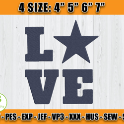 Love Cowboys Embroidery, Love Embroidery Design, Dallas Cowboys Embroidery, NFL Embroidery