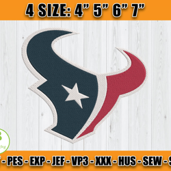 Houston Texans Logo Embroidery, NFL Sport Embroidery, Texans NFL, Embroidery Design files