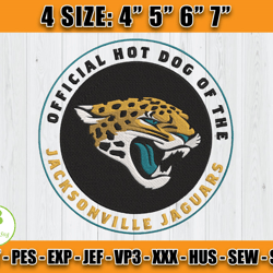 Official Hot Dog Of The Jacksonville Jaguars, Jacksonville Jaguars Embroidery Designs, NFL Teams, Sport Embroidery