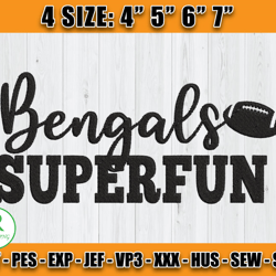 Bengals Superfun embroidery design, Bengals Embroidery, Football Embroidery,