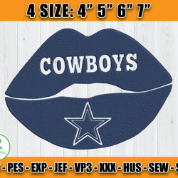 Dallas Cowboys Lips Embroidery Design, Dallas Logo Embroidery, Sport Embroidery