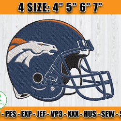 Helmet Denver Broncos Embroidery Design, Broncos Logo Embroidery, NFL Embroidery Design
