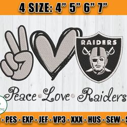 peace love raiders embroidery file, raiders embroidery design, sport embroidery