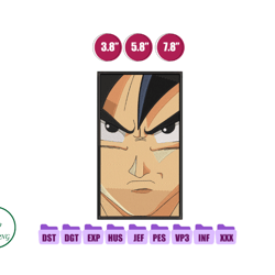 goku vertical anime embroidery design, anime embroidery design 85