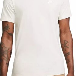 Men's Sportswear Club T-Shirt ,Light Bone/White