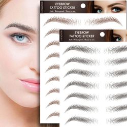 5 sheets waterproof temporary eyebrow tattoos - black and brown pack