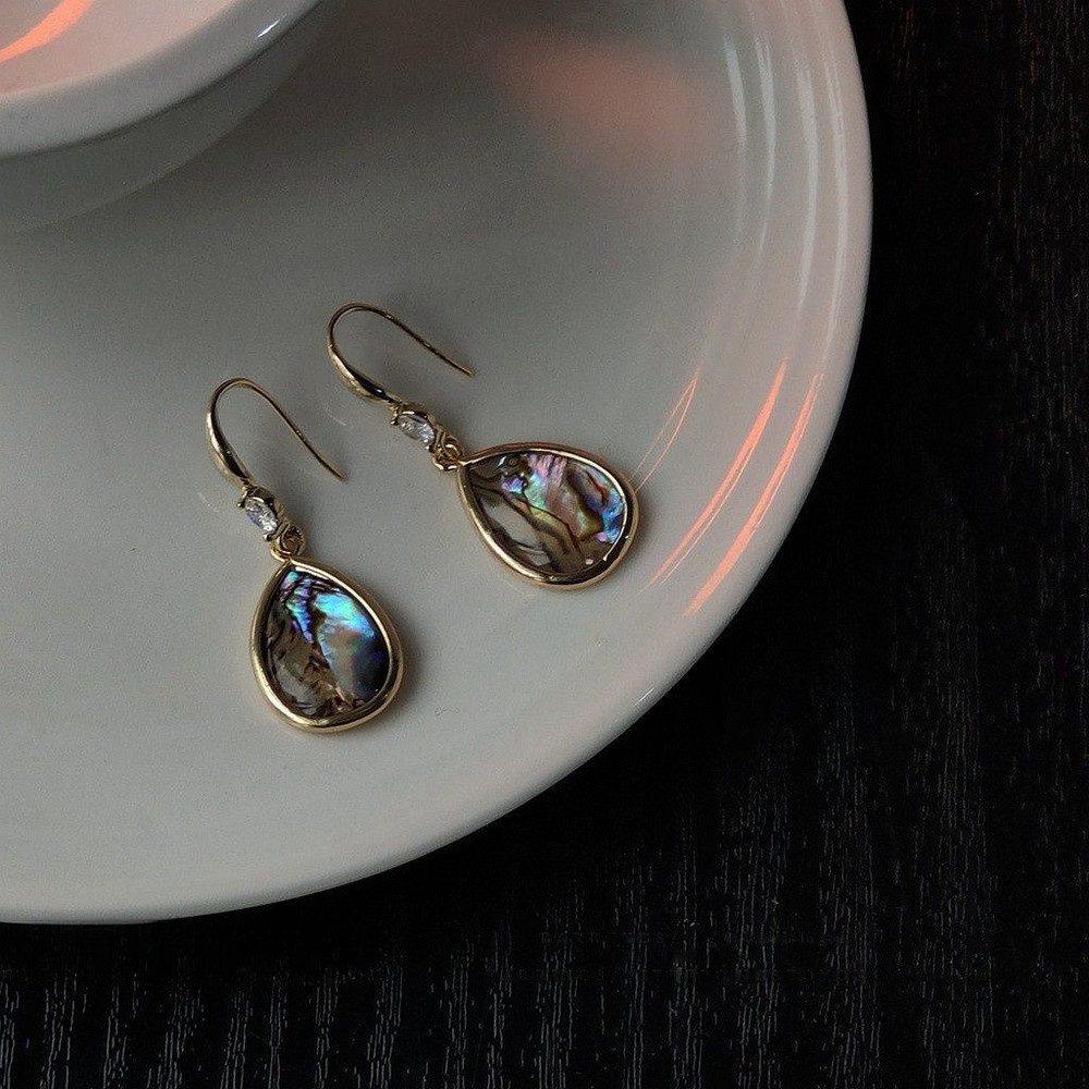 14ct Gold Plated Abalone Drop Earrings 0