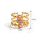 18ct Gold Plated Rhodochrosite Triple Band Adjustable Ring 7