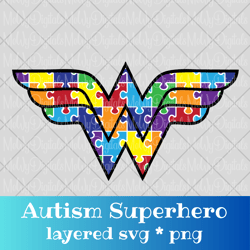 Autism Superhero Layered SVG PNG Bundle