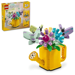 Creator 3 in 1 Flowers in Watering Can Building Toy, Transforms from Watering Can to Rain Boot to 2 Birds on a Perch
