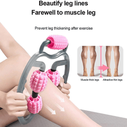 U Shape Trigger Point Massage Roller Full Body Massage Tool Arm Leg Neck Muscle Massager 4 Wheels Fitness Device