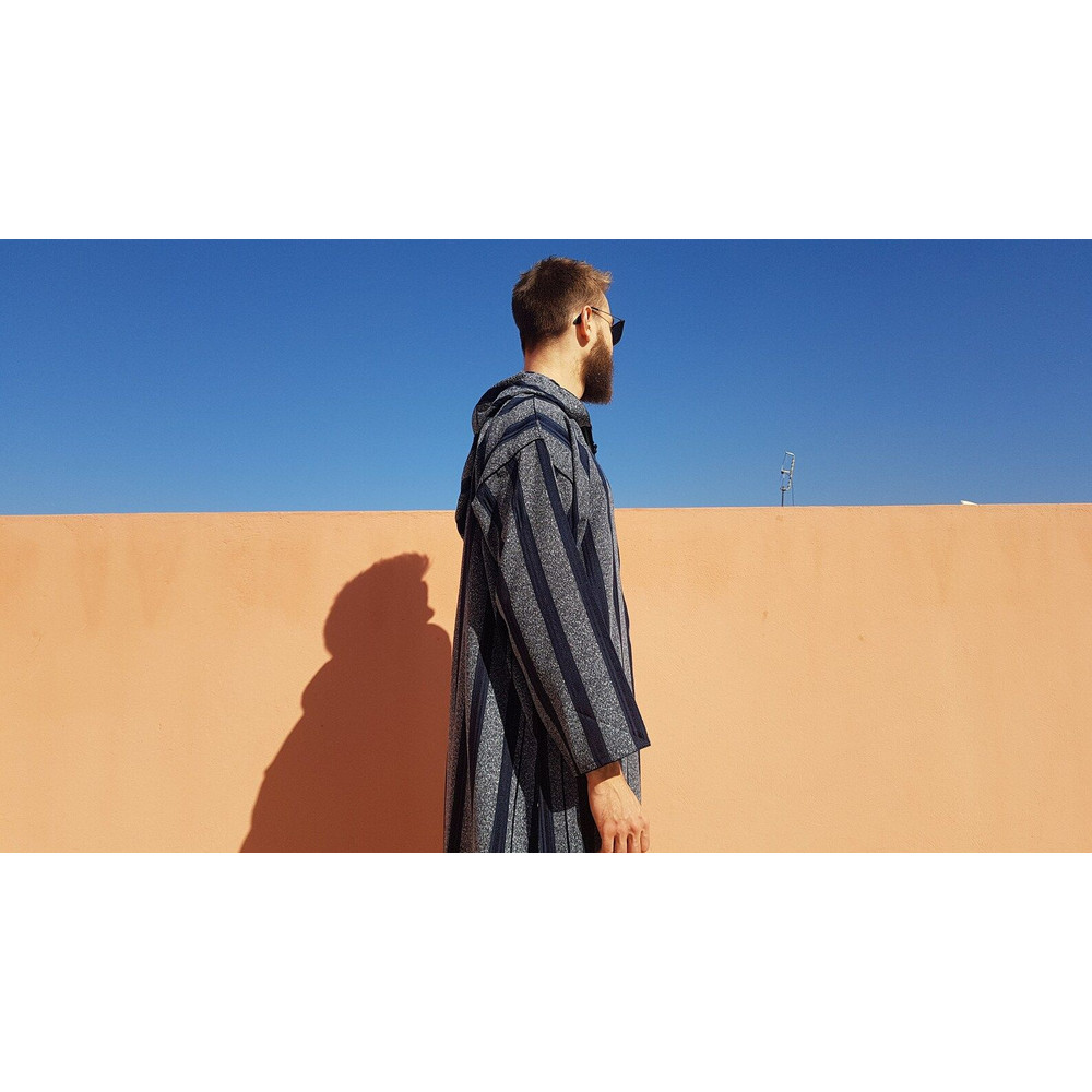 Magnifique Djellaba Marocaine Bleue Majorelle Pour Homme 0