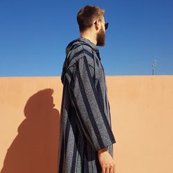magnifique djellaba marocaine bleue majorelle pour homme