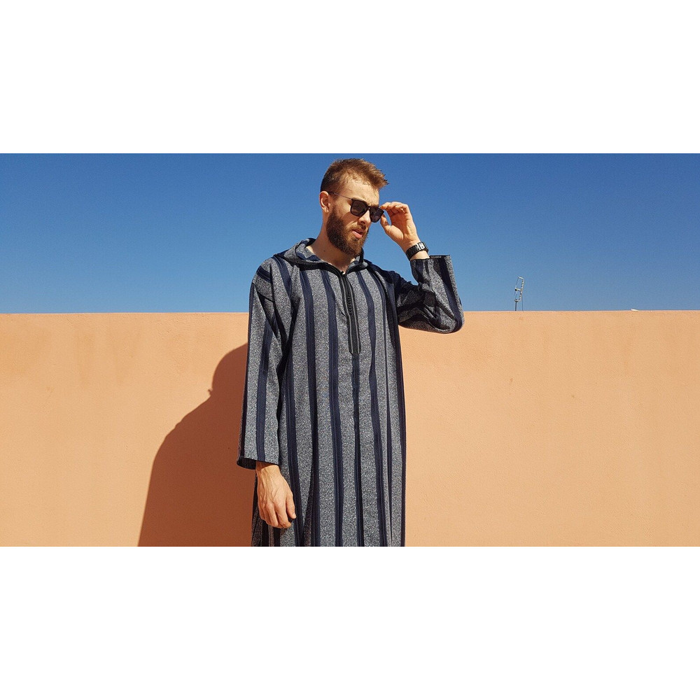 Magnifique Djellaba Marocaine Bleue Majorelle Pour Homme 1