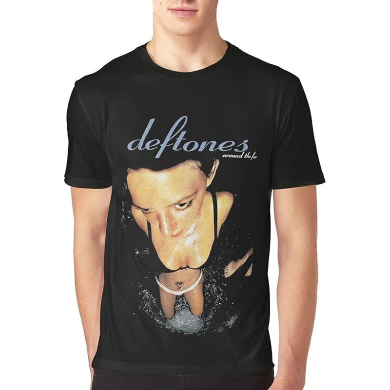 Deftones around the fur cat band Black Men Black Tee Shirt LI260.png