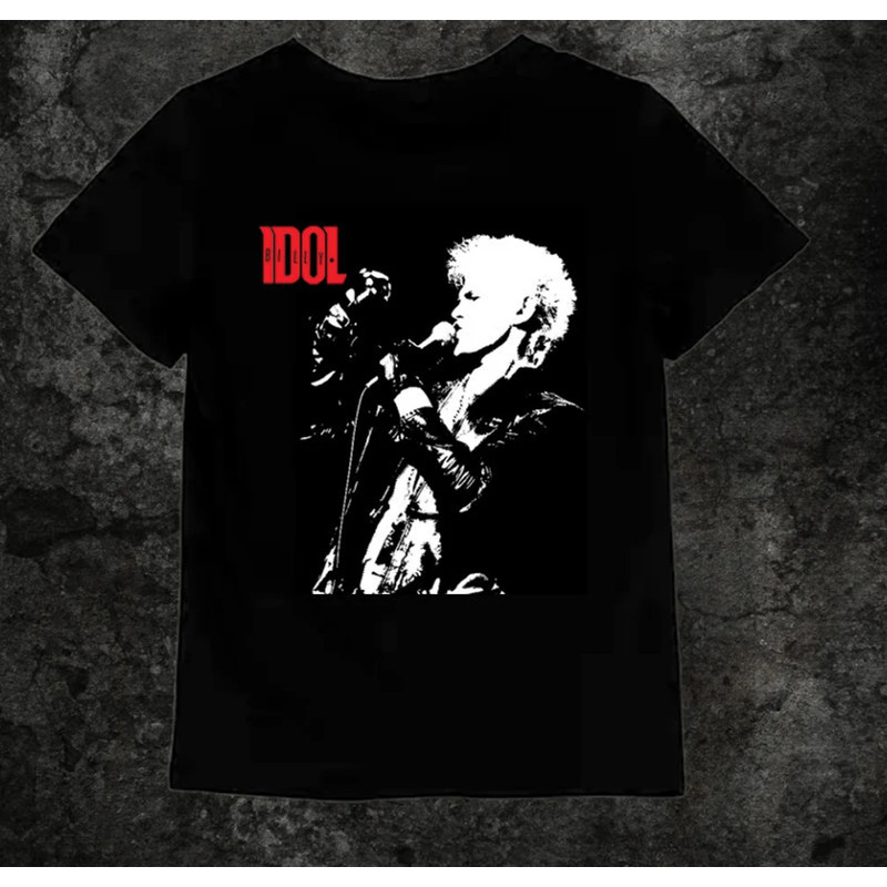 Billy Idol Singer Black T Shirt Size S M L 234XL Cotton Short Sleeve GO143.png