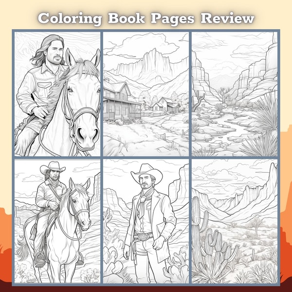 Wild West Coloring Pages for Adults and Kids, Coloring Book - Inspire ...