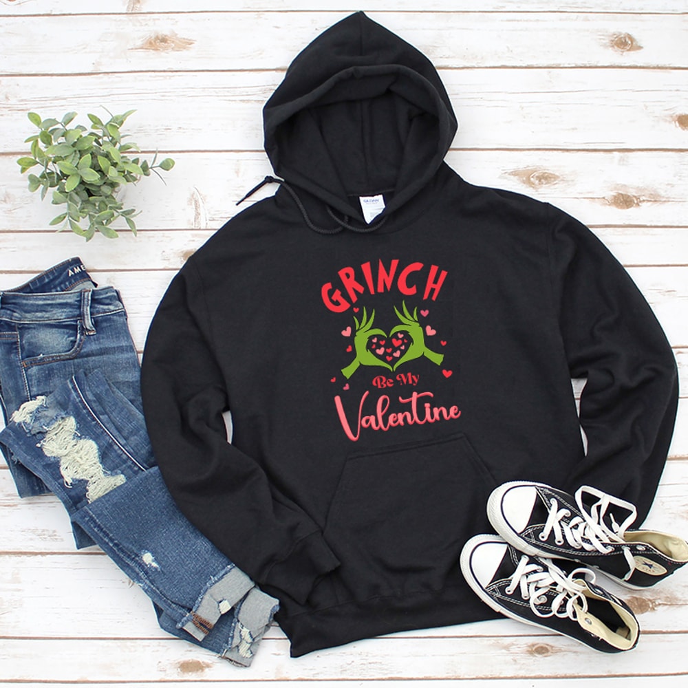 1Grinch Be My Valentine Love Heart Graphic Hoodies.jpg