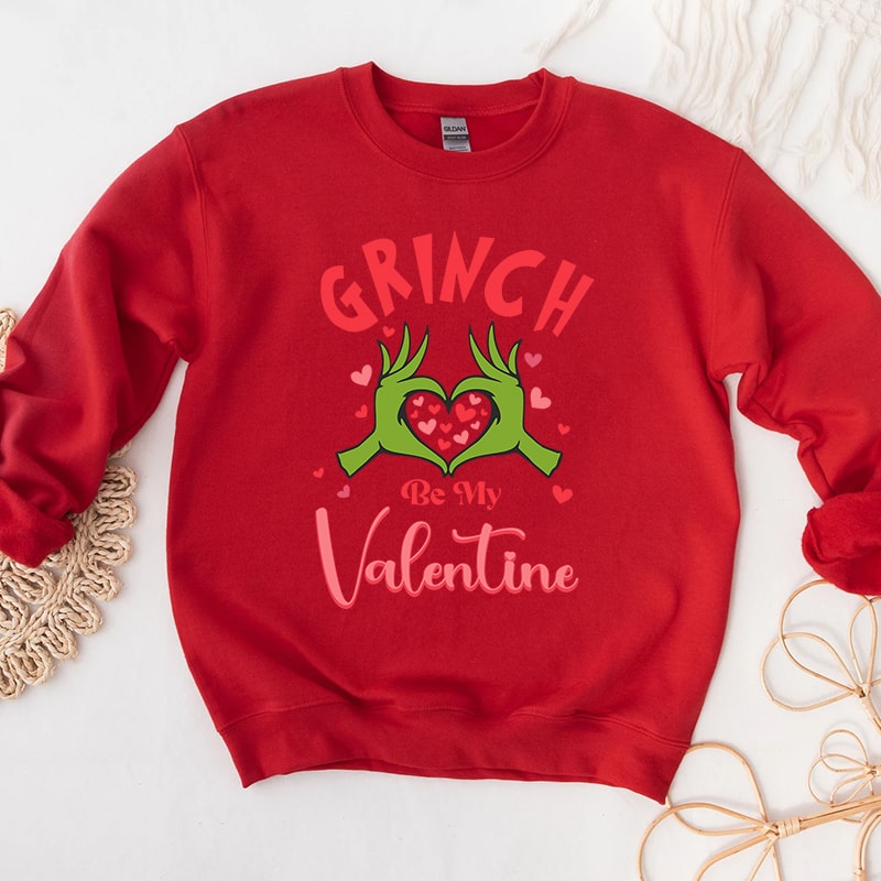 3Grinch Be My Valentine Love Heart Graphic Hoodies.jpg