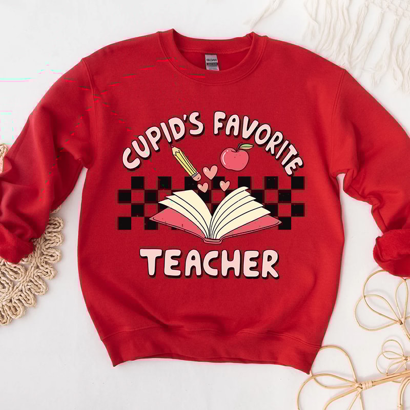 3Retro Cupids Favorite Teacher Graphic Hoodies.jpg