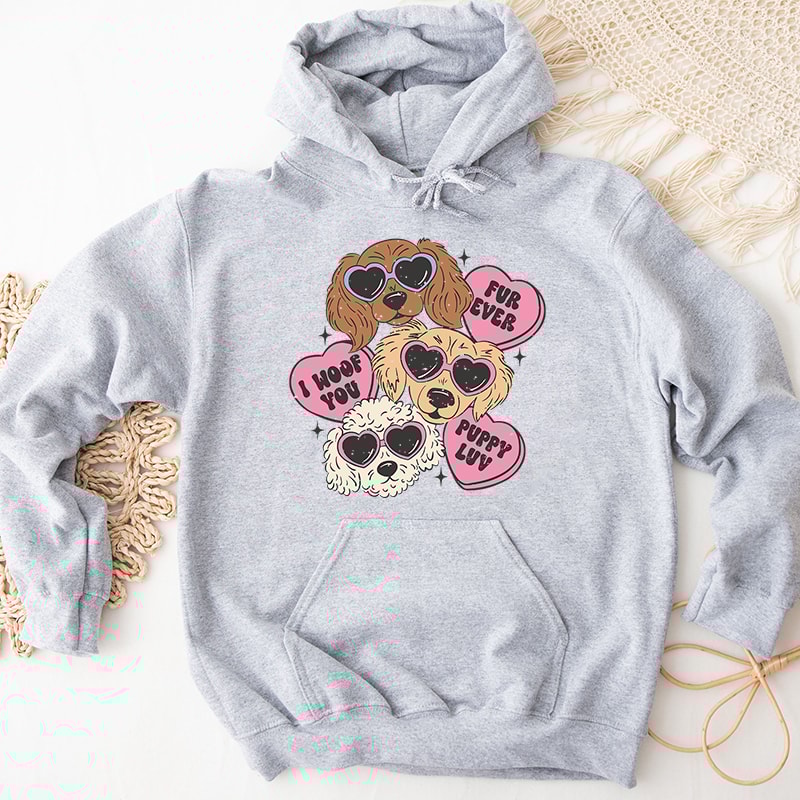 2Retro Dog Valentine I Woof You Graphic Hoodies.jpg