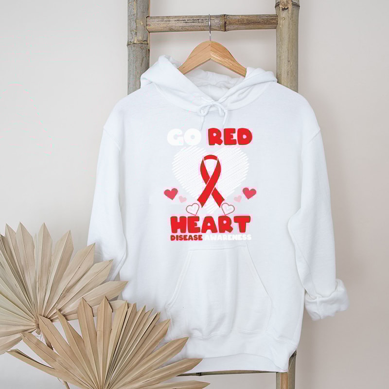 Retro Go Red Heart Disease Awareness Graphic Hoodies.jpg