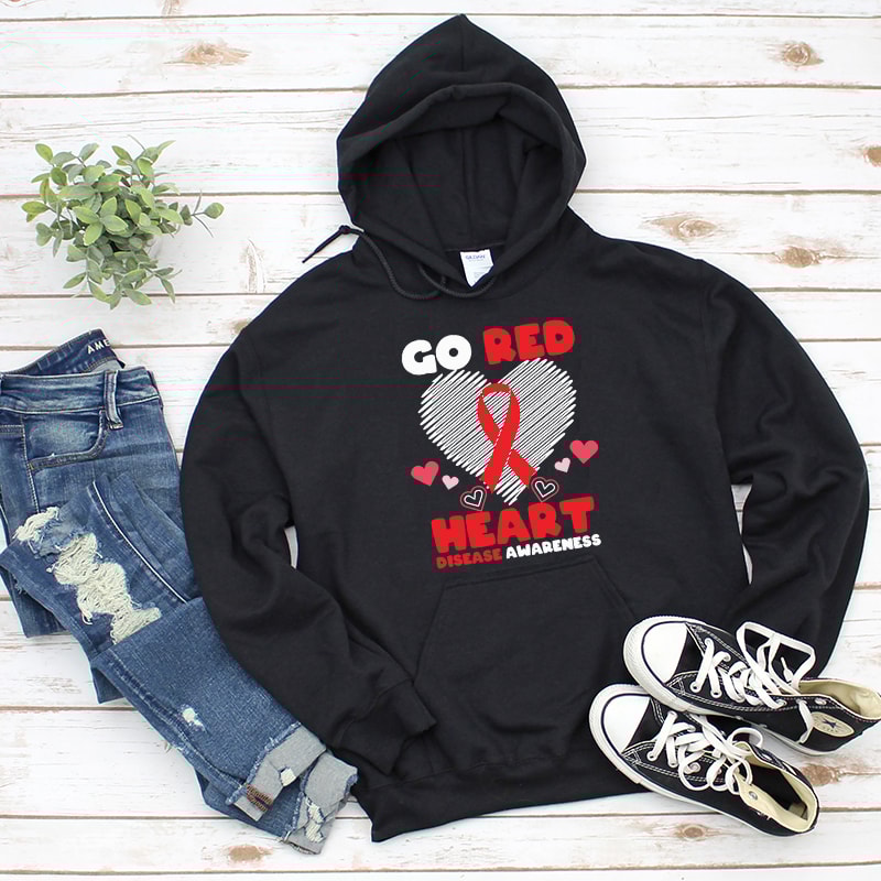 1Retro Go Red Heart Disease Awareness Graphic Hoodies.jpg