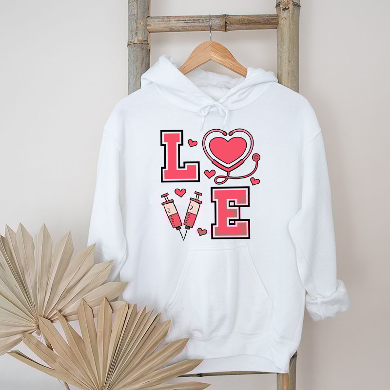 Retro Love Nurse Valentines Day Graphic Hoodies.jpg