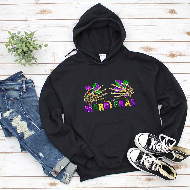 1Retro Mardi Gras Skeleton Hand Graphic Hoodies.jpg
