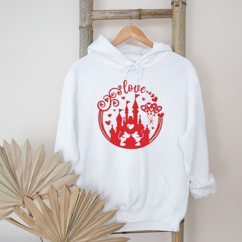 Retro Mickey Mouse Valentine Castle Graphic Hoodies.jpg