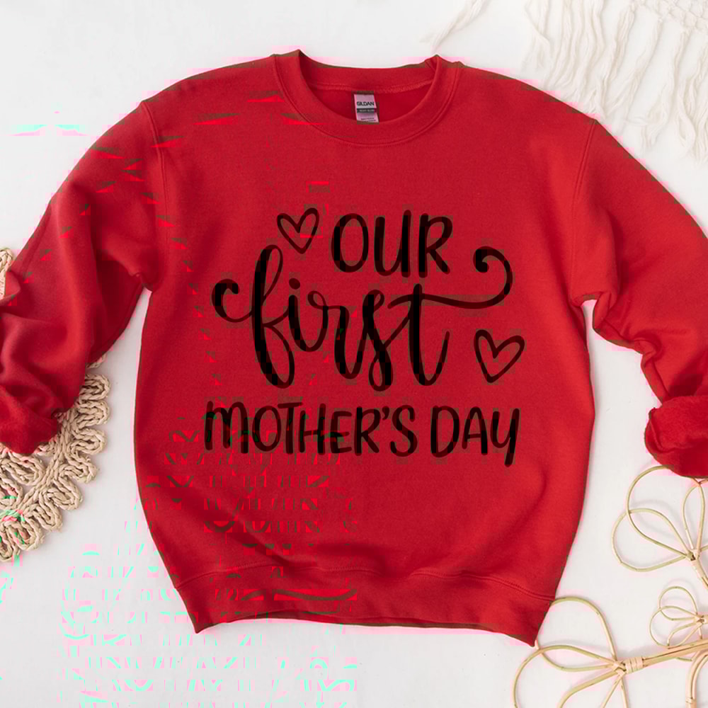 3Retro Our First Mothers Day Graphic Hoodies.jpg