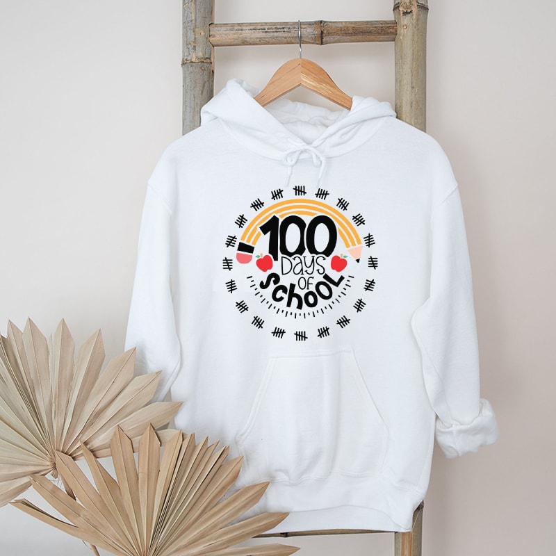 Retro Pencil 100 Days of School Graphic Hoodies.jpg