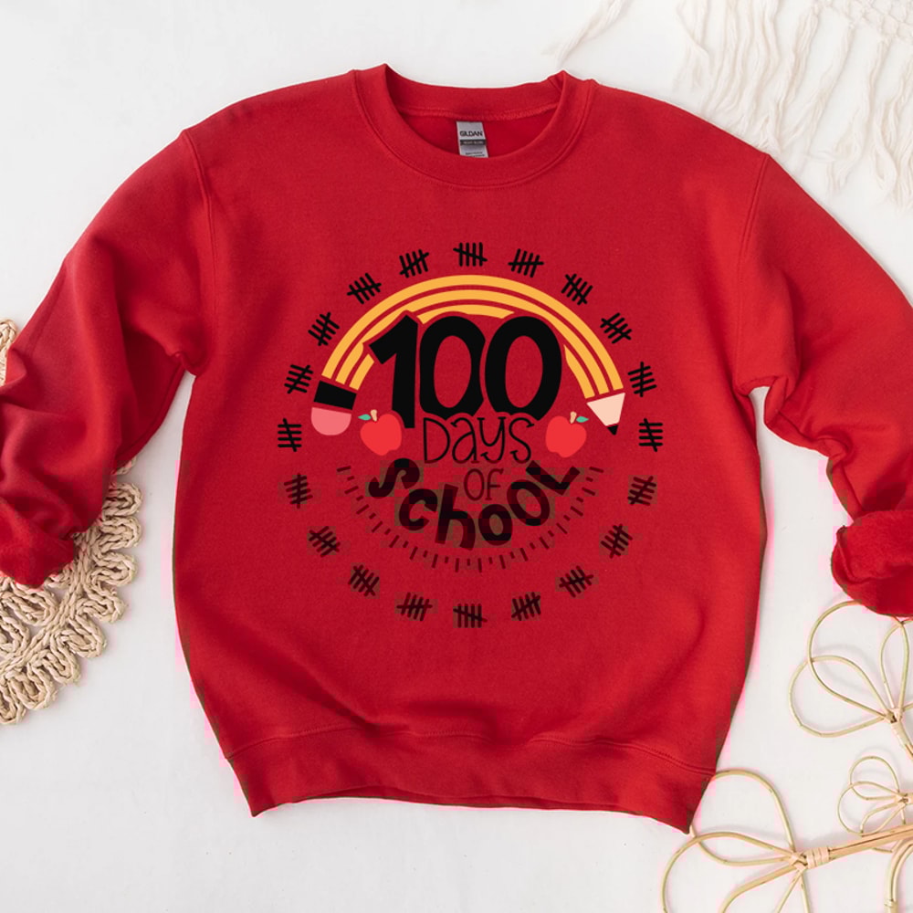 3Retro Pencil 100 Days of School Graphic Hoodies.jpg