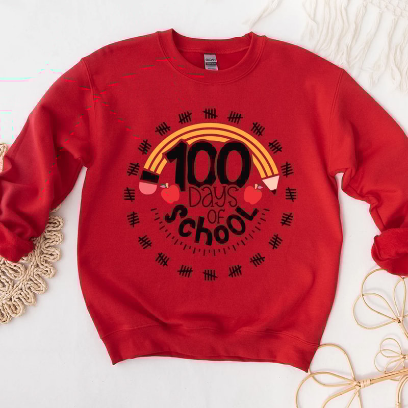 3Retro Pencil 100 Days of School Graphic Hoodies.jpg