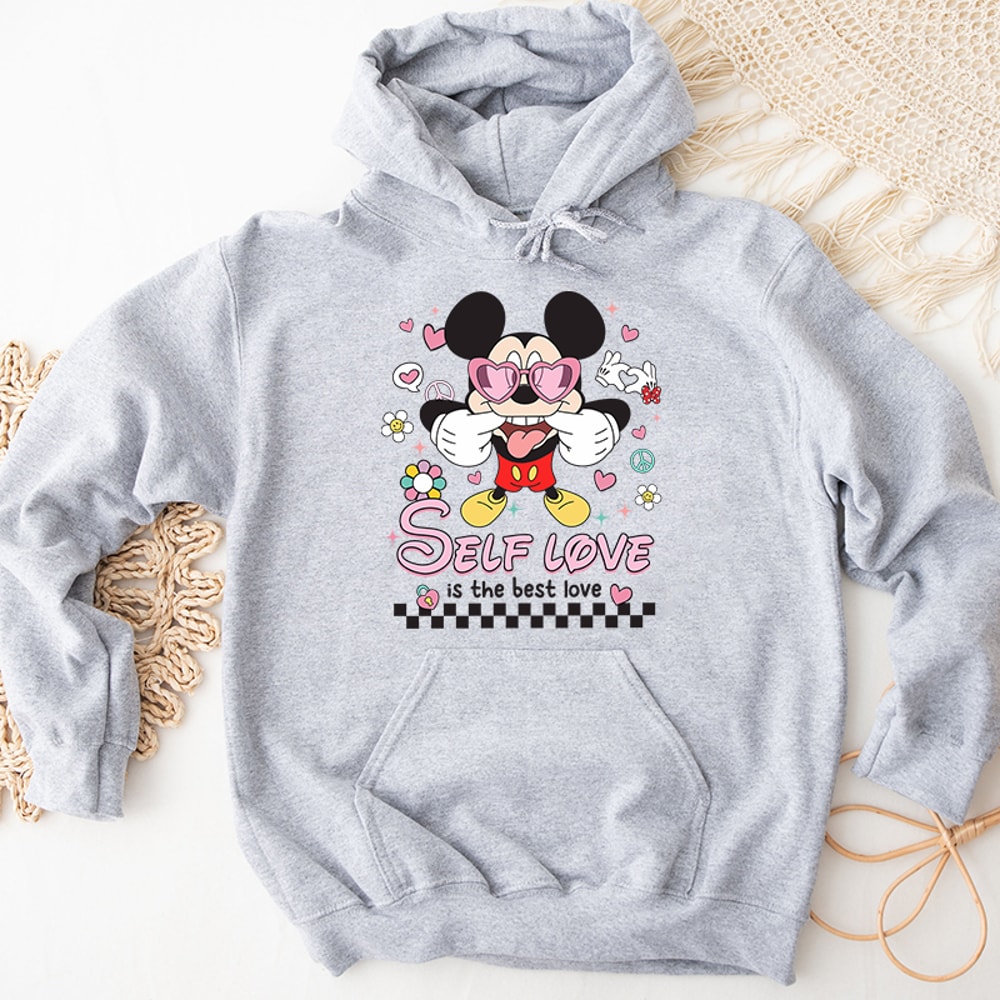 2Self Love Is The Best Love Mickey Mouse Graphic Hoodies.jpg