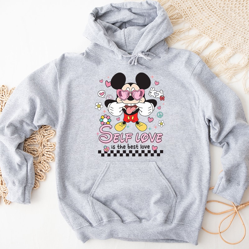 2Self Love Is The Best Love Mickey Mouse Graphic Hoodies.jpg