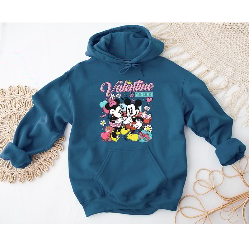 Mickey and Minnie Couple Valentine On Main Street Shirt(2).jpg