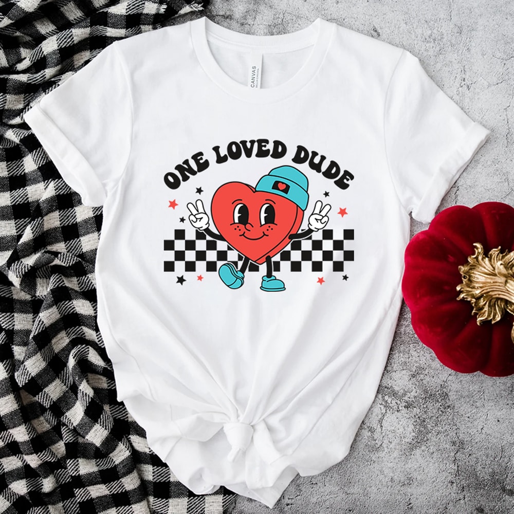 One Loved Dude Heart Valentine Shirt.jpg