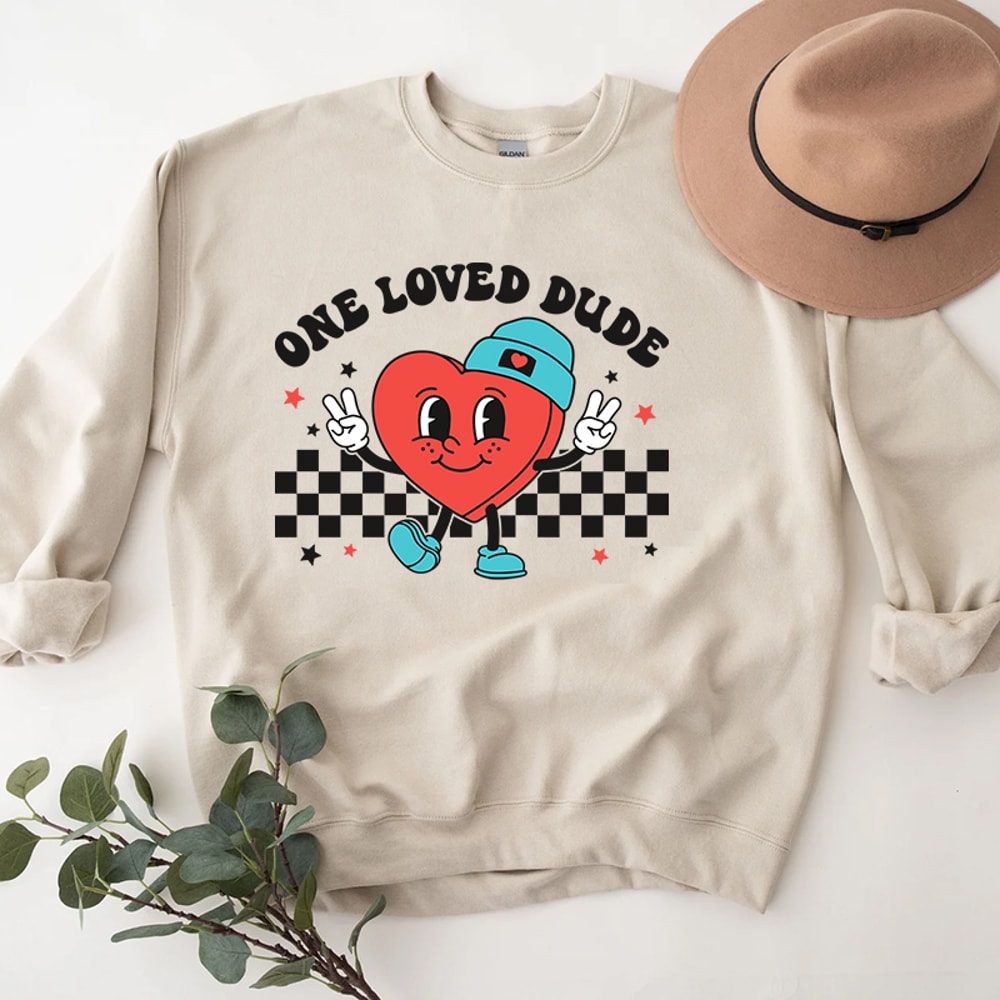 3One Loved Dude Heart Valentine Shirt.jpg